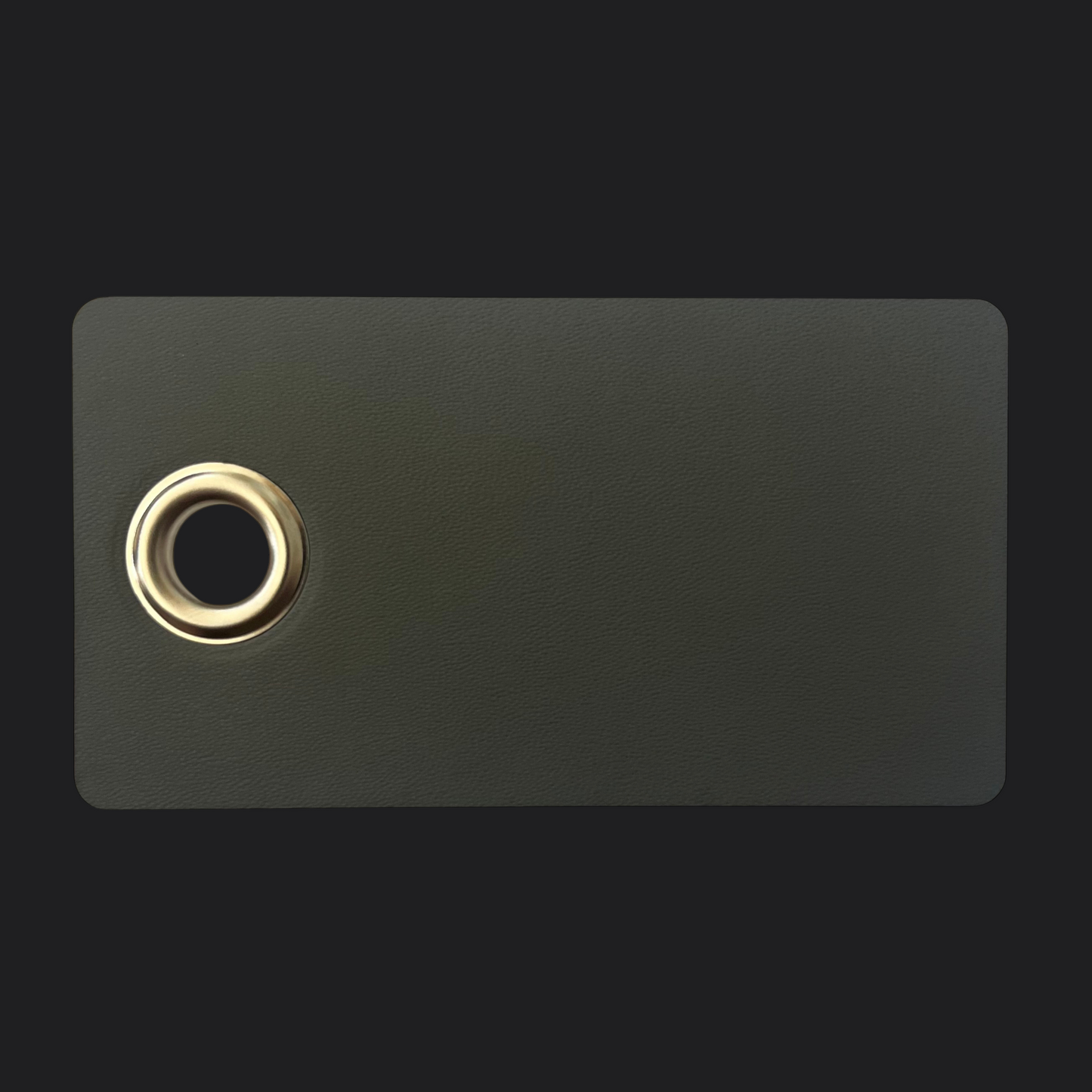 Grey Rectangle Leather Bag Tag - Black Engraving - Personalised Bag Tag