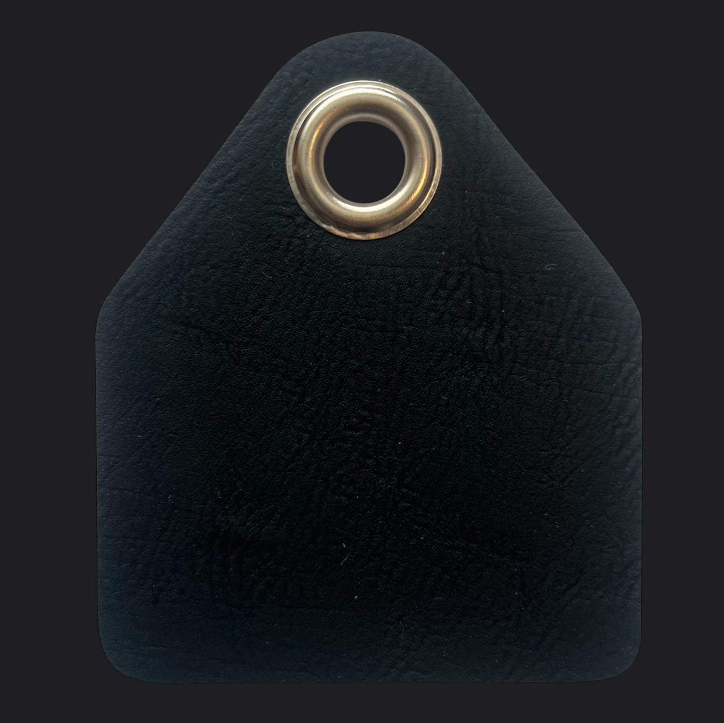 Black Pent Leather Bag Tag - Gold Engraving - Personalised Bag Tags