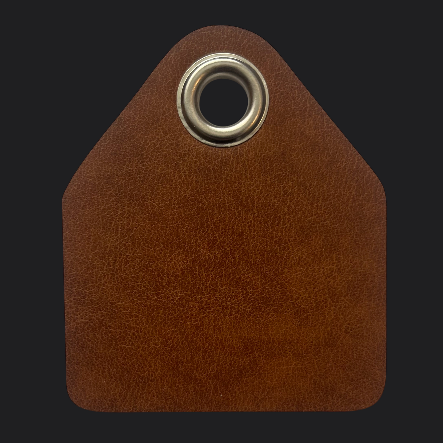 Classic Pent Leather Bag Tag - Black Engraving - Personalised Bag Tags