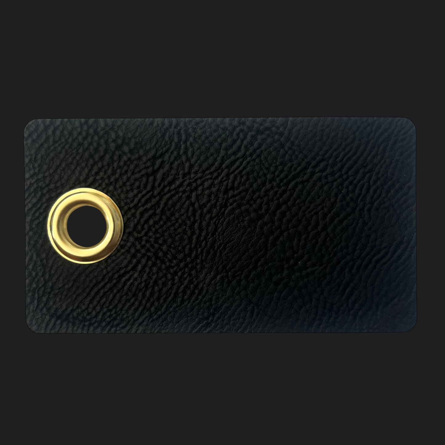 Black Rectangle Leather Bag Tag - Gold Engraving - Personalised Bag Tag