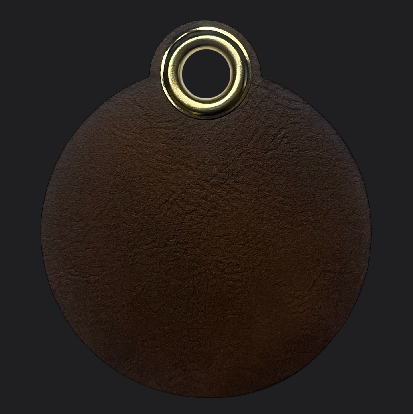 Round Leather Bag Tag - Gold Engraving - Personalised Bag Tags