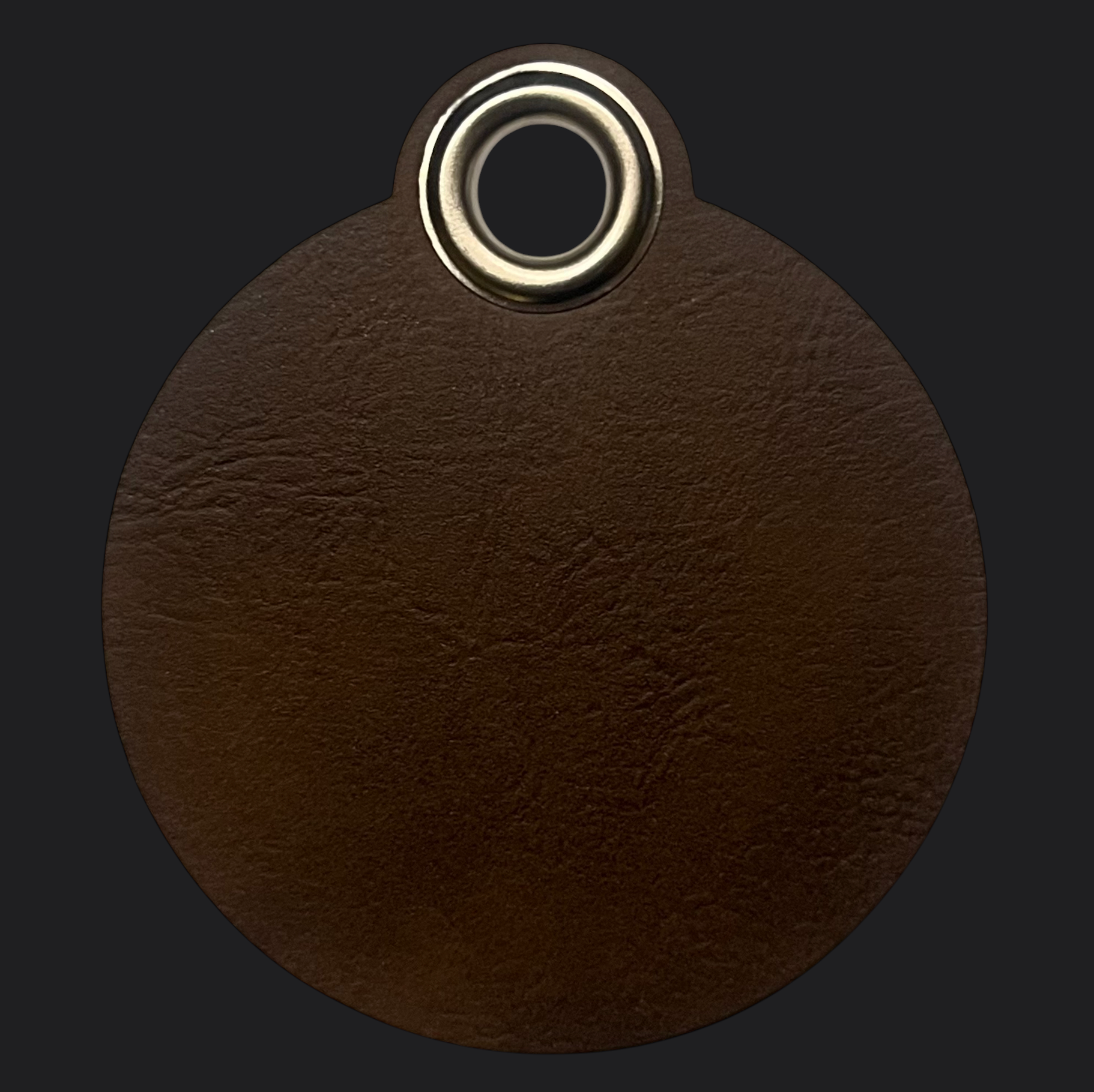 Round Leather Bag Tag - Gold Engraving - Personalised Bag Tags