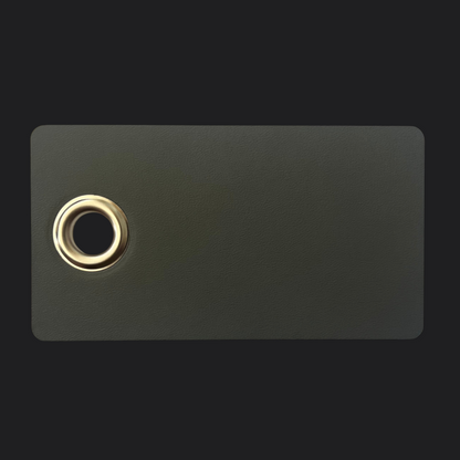 Grey Rectangle Leather Bag Tag - Black Engraving - Personalised Bag Tag