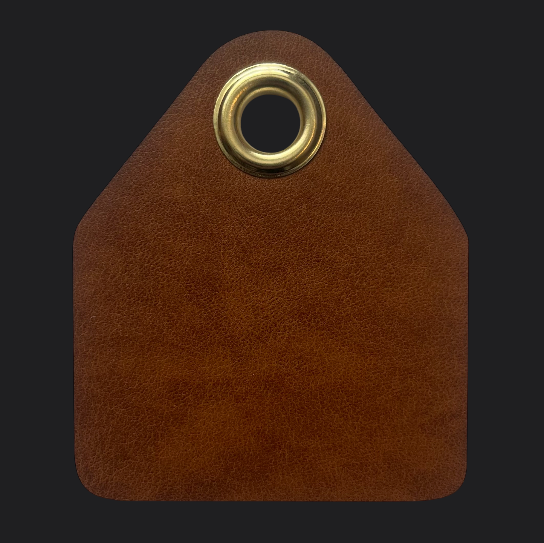 Classic Pent Leather Bag Tag - Black Engraving - Personalised Bag Tags