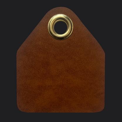 Classic Pent Leather Bag Tag - Black Engraving - Personalised Bag Tags