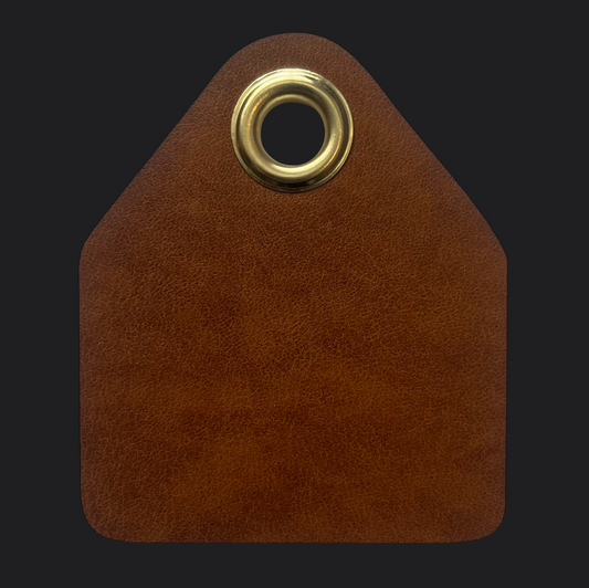 Classic Pent Leather Bag Tag - Black Engraving - Personalised Bag Tags