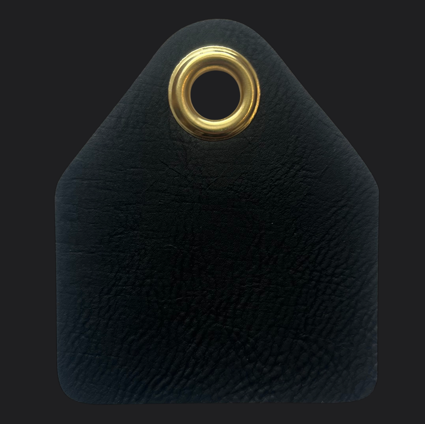 Black Pent Leather Bag Tag - Gold Engraving - Personalised Bag Tags