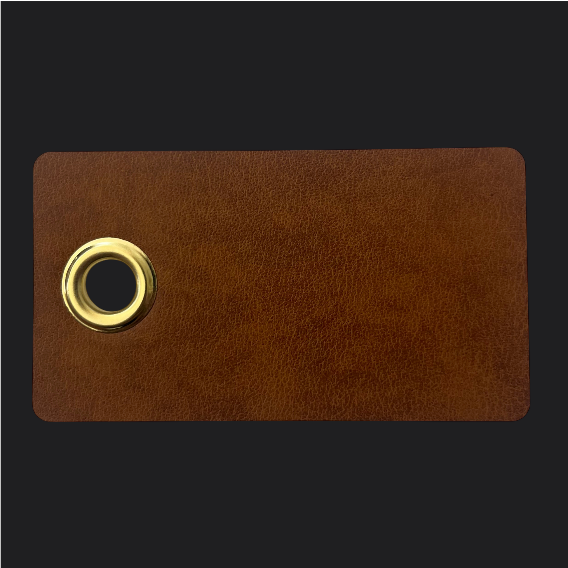 Rectangle Leather Luggage Tag - Black Engraving - Personalised Bag Tag