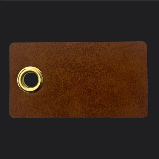 Rectangle Leather Luggage Tag - Black Engraving - Personalised Bag Tag