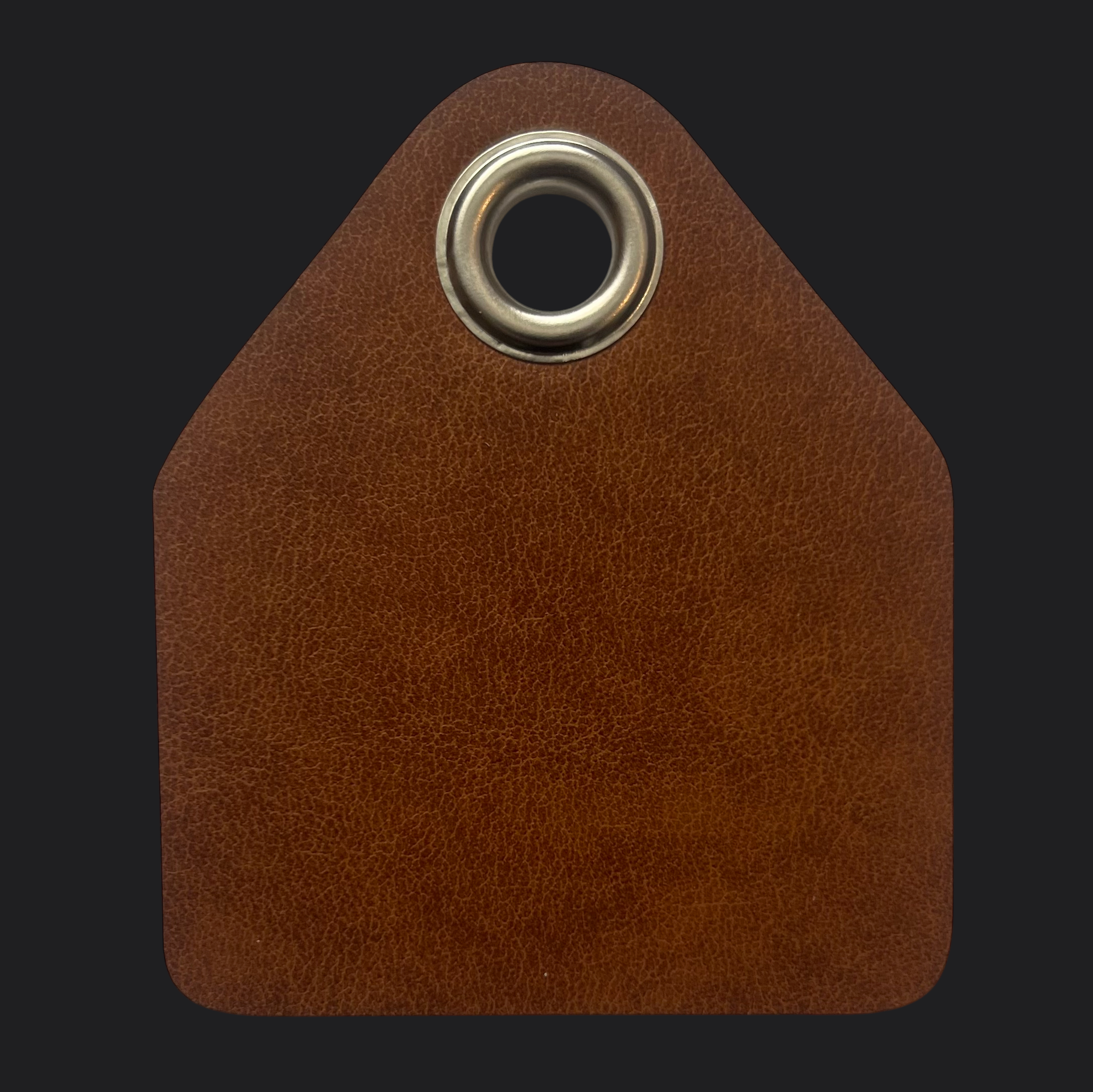 Classic Pent Leather Bag Tag - Black Engraving - Personalised Bag Tags