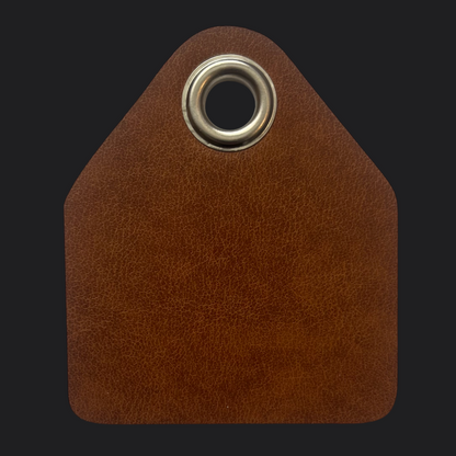 Classic Pent Leather Bag Tag - Black Engraving - Personalised Bag Tags