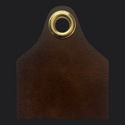 Leather Cowtag Bag Tag - Gold Engraving - Personalised Bag Tags