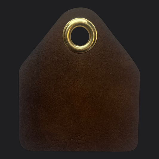 Pent Leather Bag Tag - Gold Engraving - Personalised Bag Tags