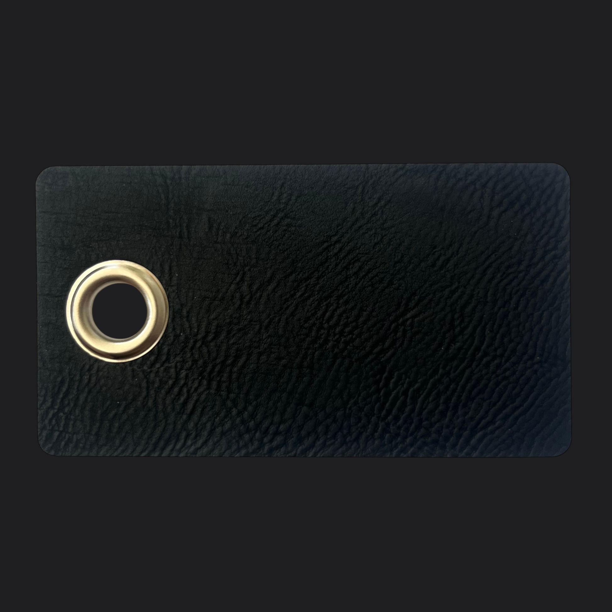 Black Rectangle Leather Bag Tag - Gold Engraving - Personalised Bag Tag