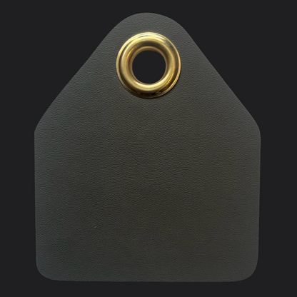 Grey Pent Leather Bag Tag - Black Engraving - Personalised Bag Tags