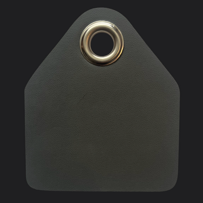 Grey Pent Leather Bag Tag - Black Engraving - Personalised Bag Tags