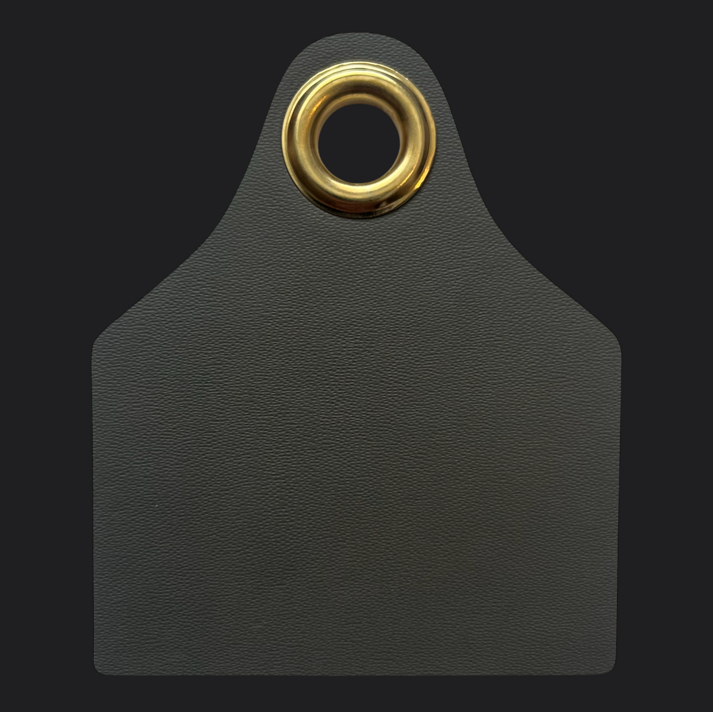 Grey Leather Cowtag Bag Tag - Black Engraving - Personalised Bag Tags