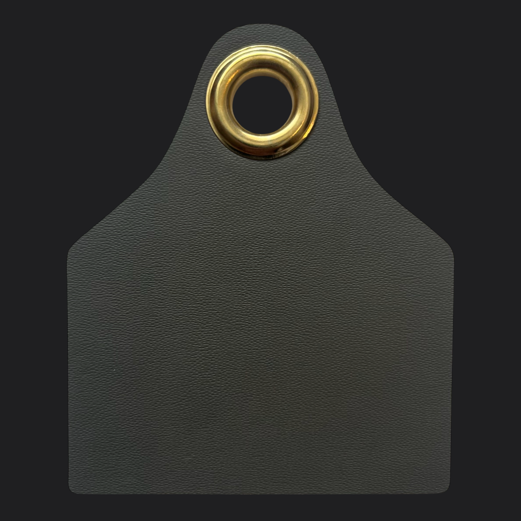 Grey Leather Cowtag Bag Tag - Black Engraving - Personalised Bag Tags