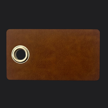 Rectangle Leather Bag Tag - Gold Engraving - Personalised Bag Tag