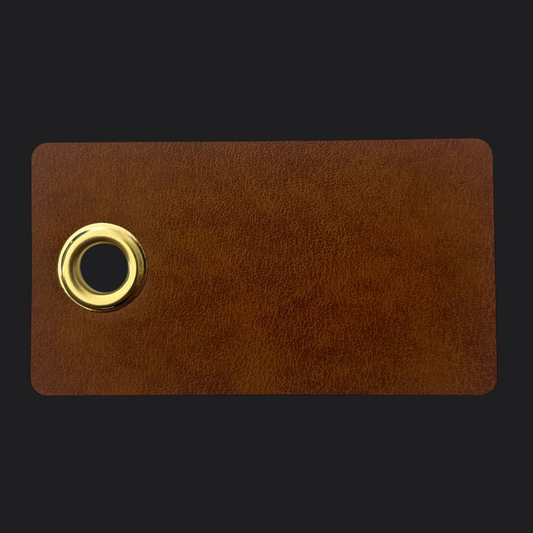 Rectangle Leather Bag Tag - Gold Engraving - Personalised Bag Tag