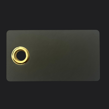 Grey Rectangle Leather Bag Tag - Black Engraving - Personalised Bag Tag